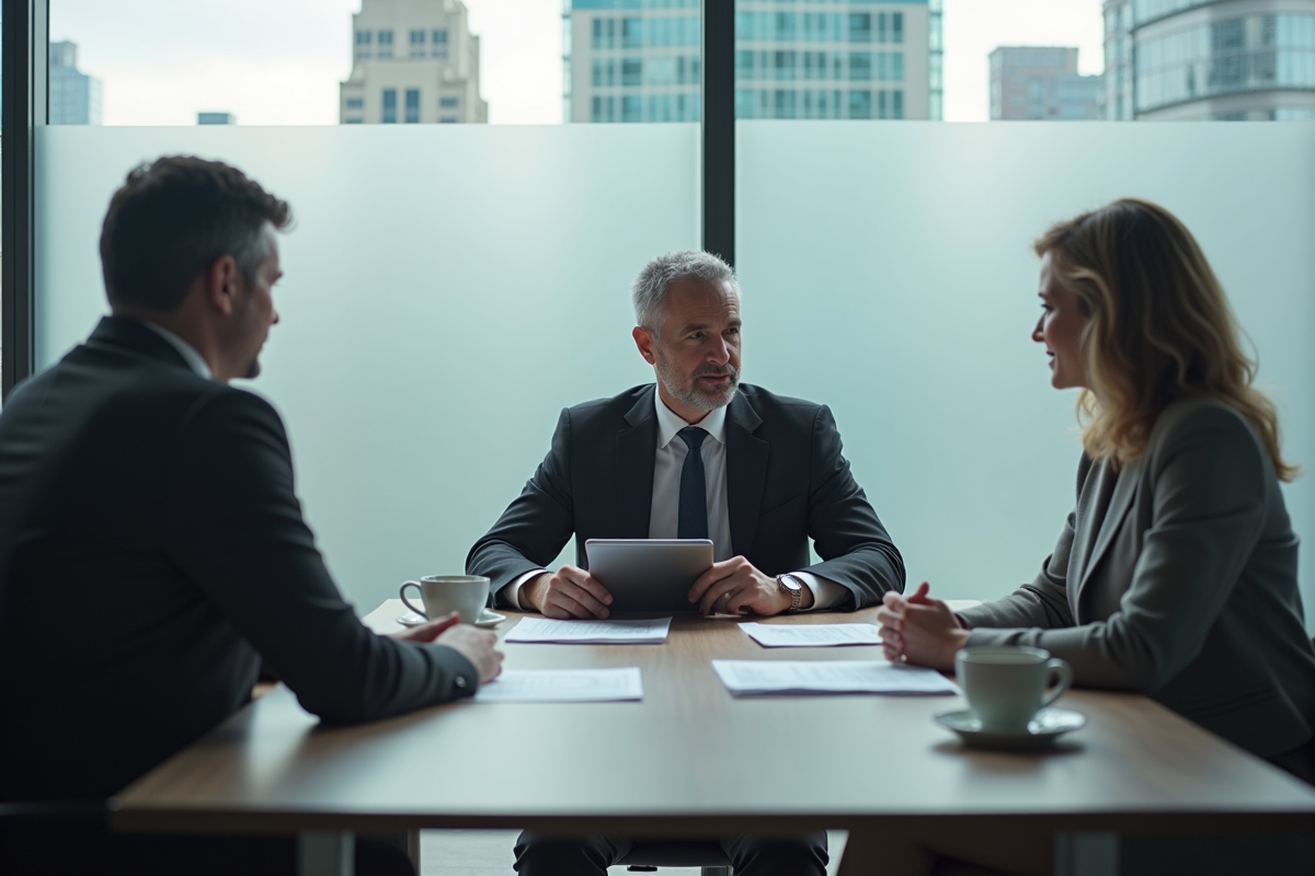 Couple d adultes rencontre un courtier en immobilier en réunion