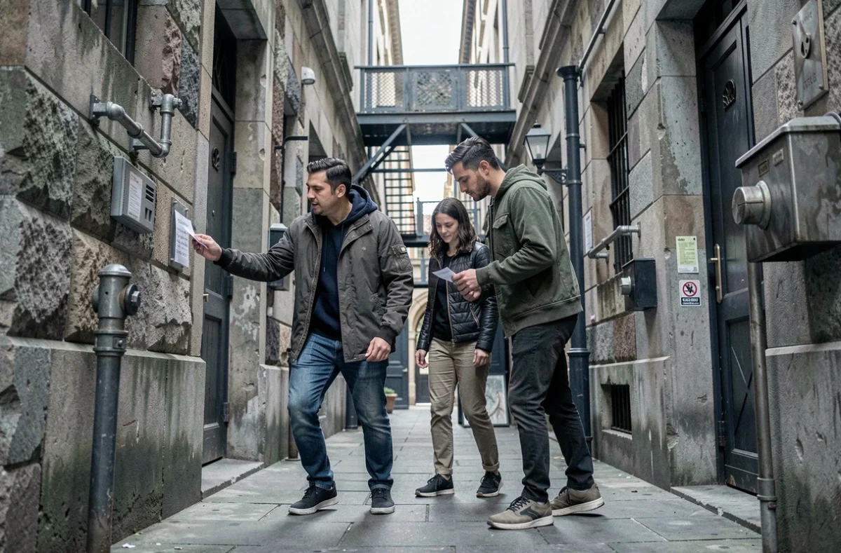 Équipe de joueurs résolvant des défis en plein air pour Escape the City à Poitiers