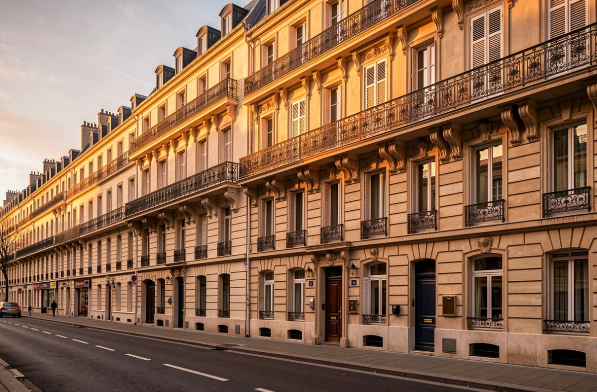 Façade d'un immeuble de logements locatifs en ville