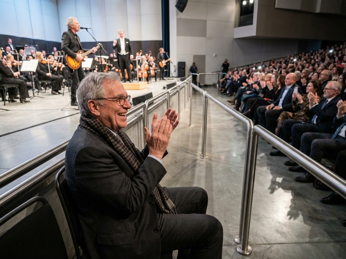 Homme âgé applaudissant lors d