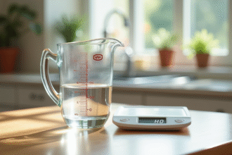 Verre mesure eau de 40 cl sur table lumineuse